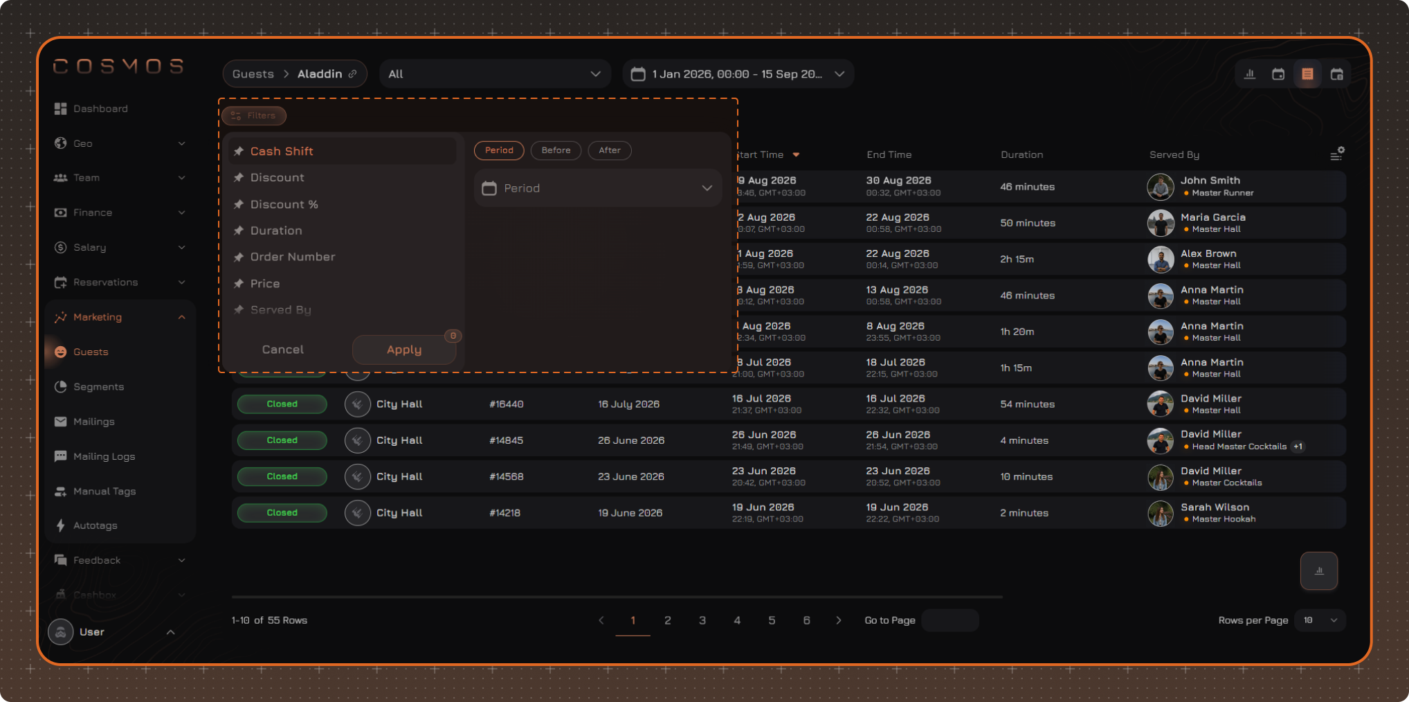 Orders Filter